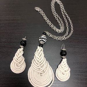 Boho Zebra Print Necklace/ Earring Set